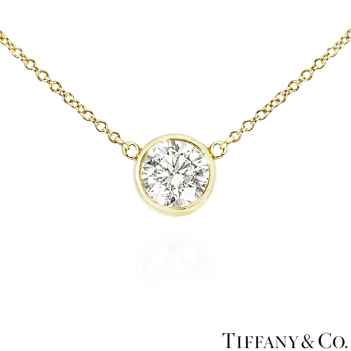 Tiffany & Co. Yellow Gold Elsa Peretti Diamonds By The Yard Pendant 0.86ct F/SI1